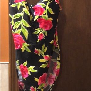 LA BLANCA 1 Piece Black floral swimwear